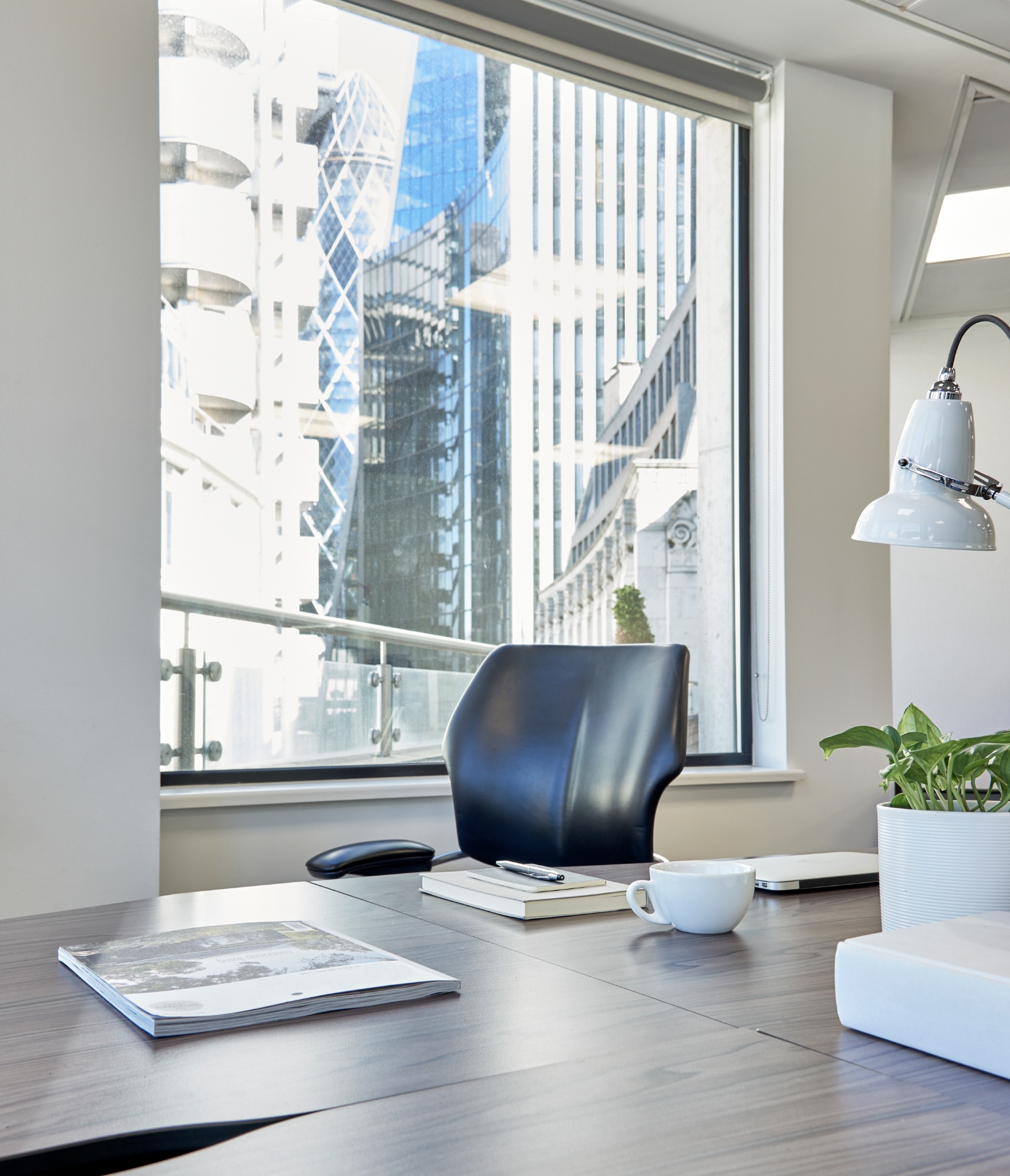 Modern private office at Beaumont Leadenhall featuring contemporary furnishings, natural light and views across the City of London.