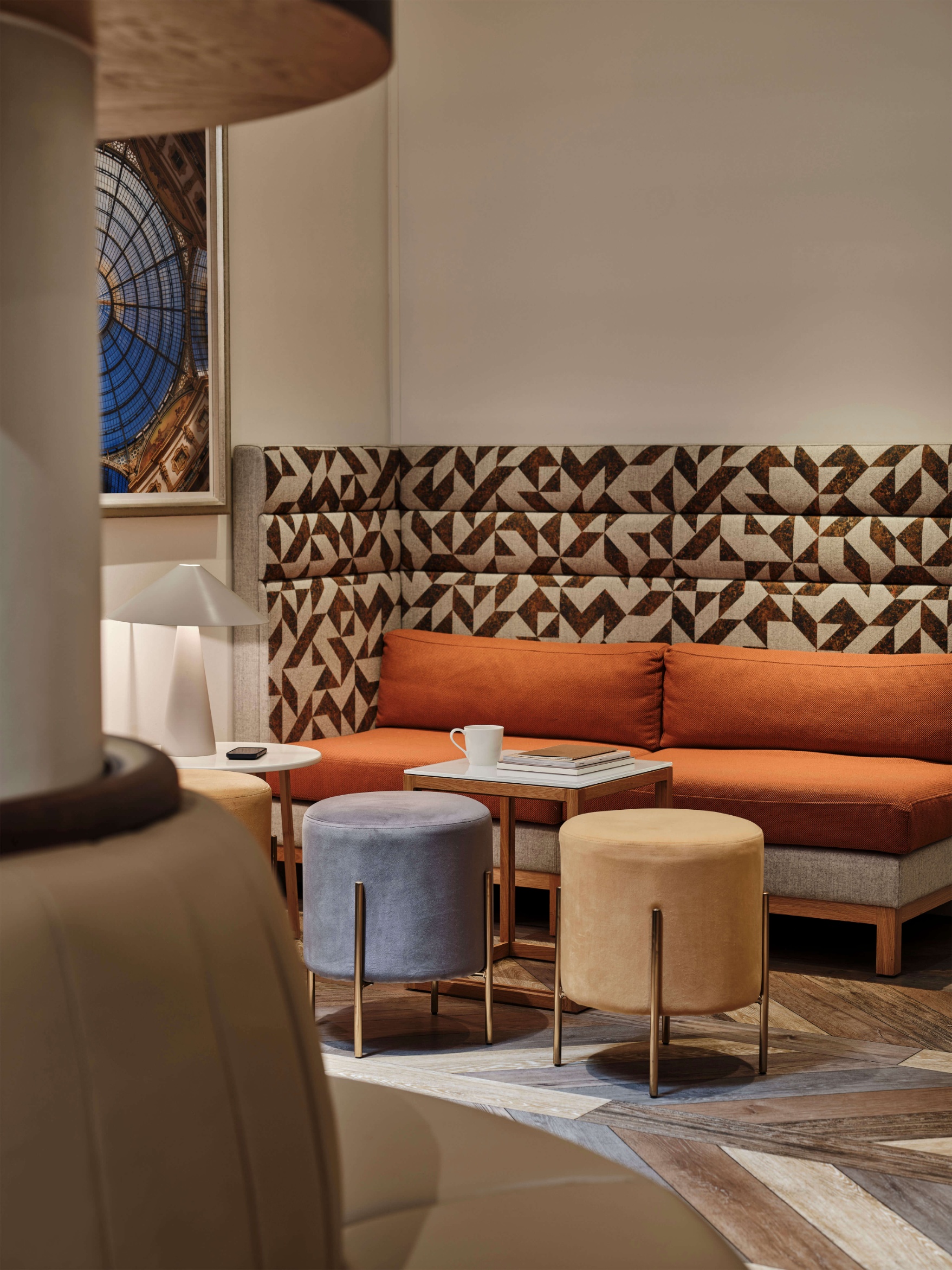 Inviting breakout space at Beaumont Mayfair offering comfortable seating and a premium workplace experience.