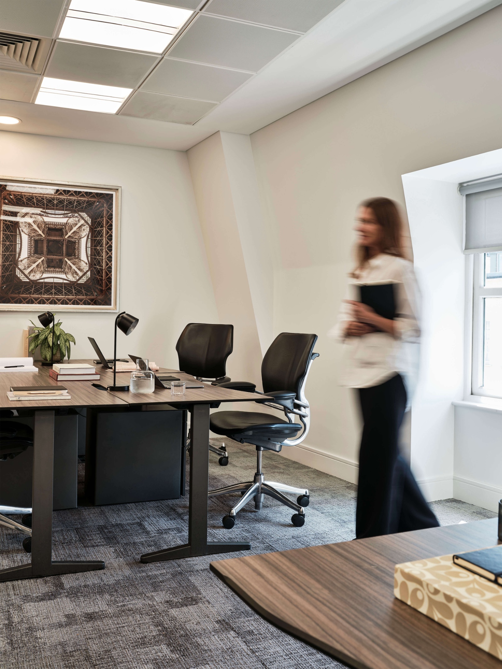Bright private office at Beaumont Mayfair with modern workstations, natural light and a professional business environment.